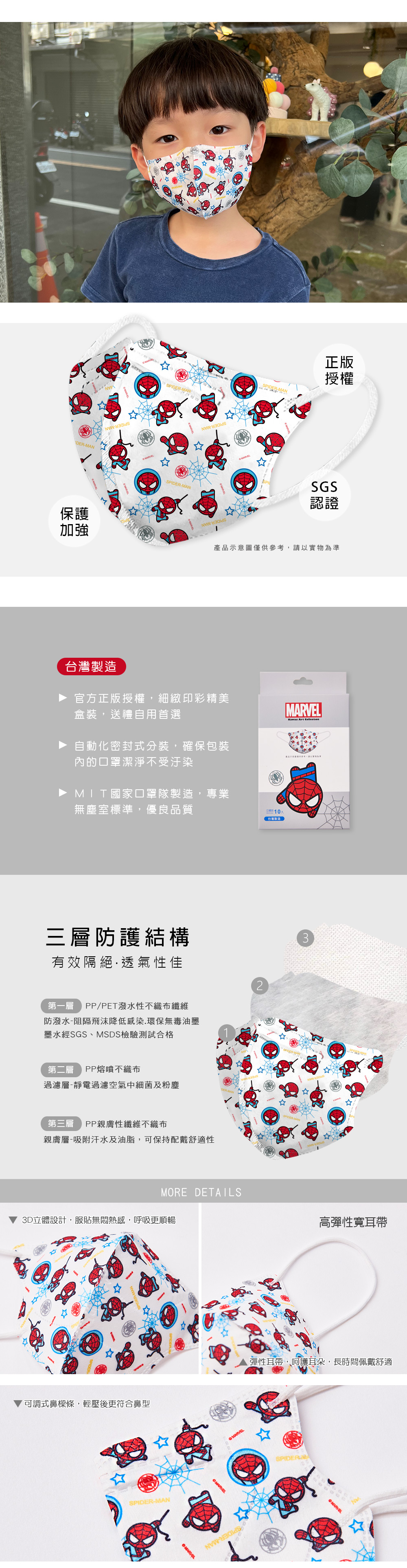 漫威系列3D立體口罩(10入)-01